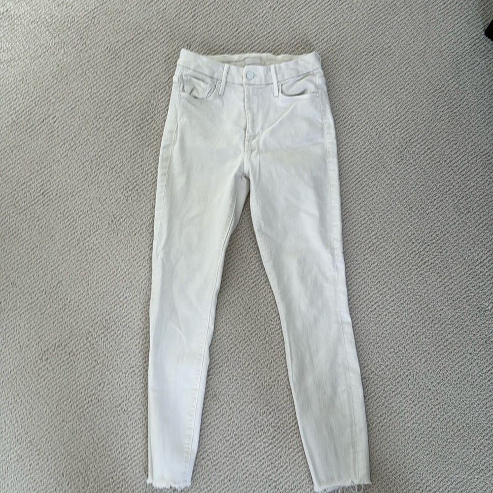 MOTHER DENIM HIGH WAISTED LOOKER FRAY IN FAIREST OF THEM ALL $198.00 size 25